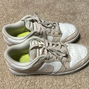 Tans/ white Nike dunks